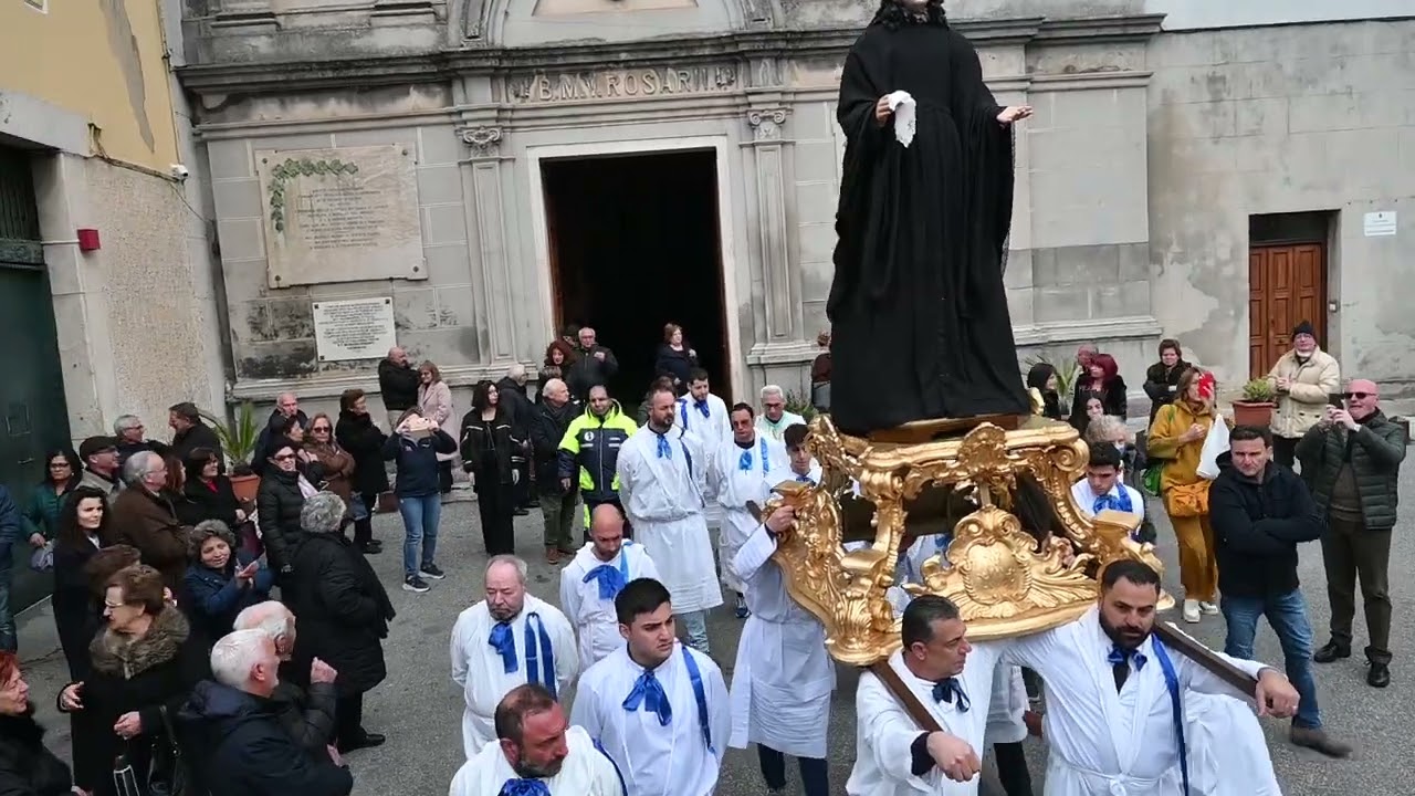 Vibo Valentia Domenica di Pasqua 2023. AFFRONTATA. Uscita Simulacro della MADONNA IN GRAMAGLIE.