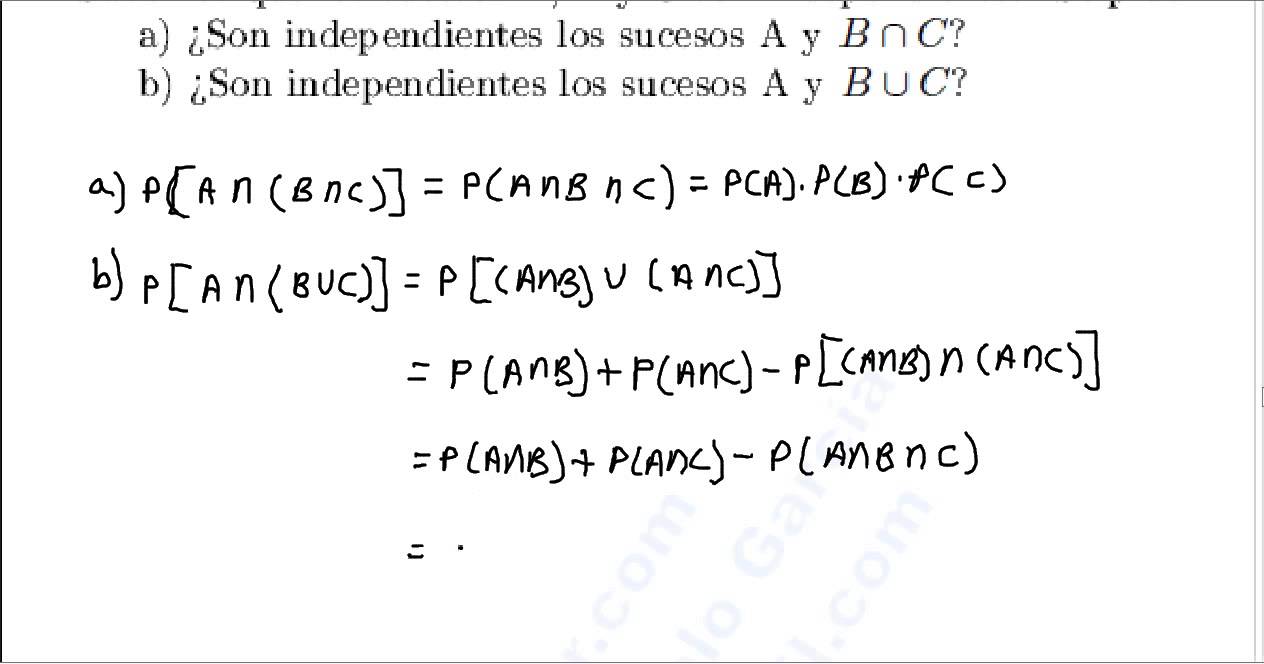 PROBABILIDAD E INDEPENDENCIA, EJERCICIO 8