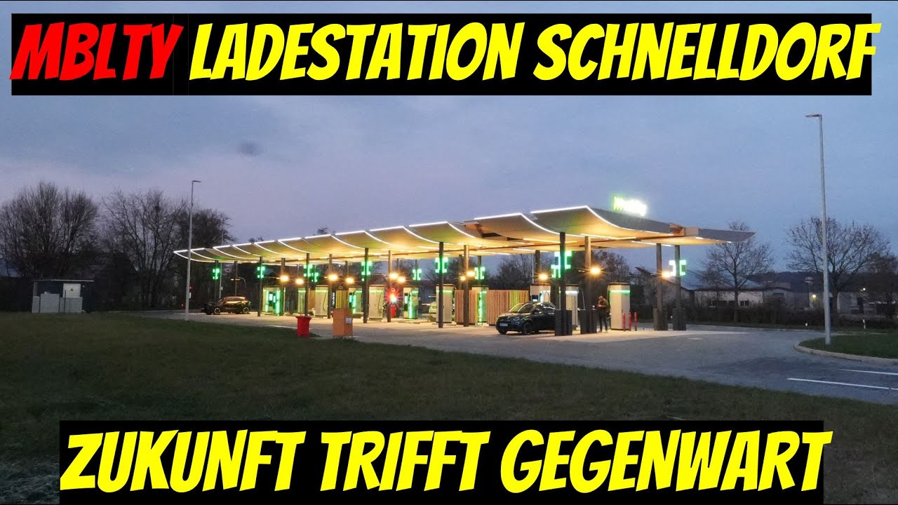 Eine Elektro-Tankstelle aus der Zukunft! Schnellladen in Schnelldorf bei MBLTY