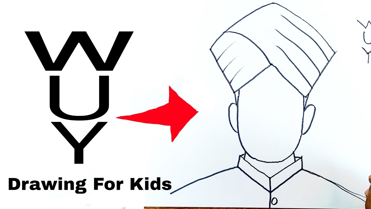 Dr Sarvepalli Radhkishnan Drawing With WUY Letter/ How To Draw Sarvepalli Radhakishnan Drawing Kids