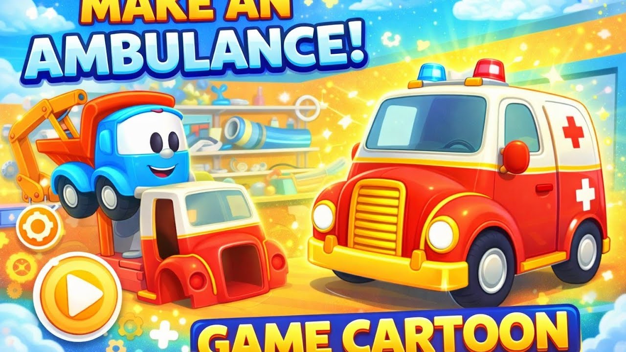 Make an Ambulance 🚑 | Cartoon Car Repair Game for Kids