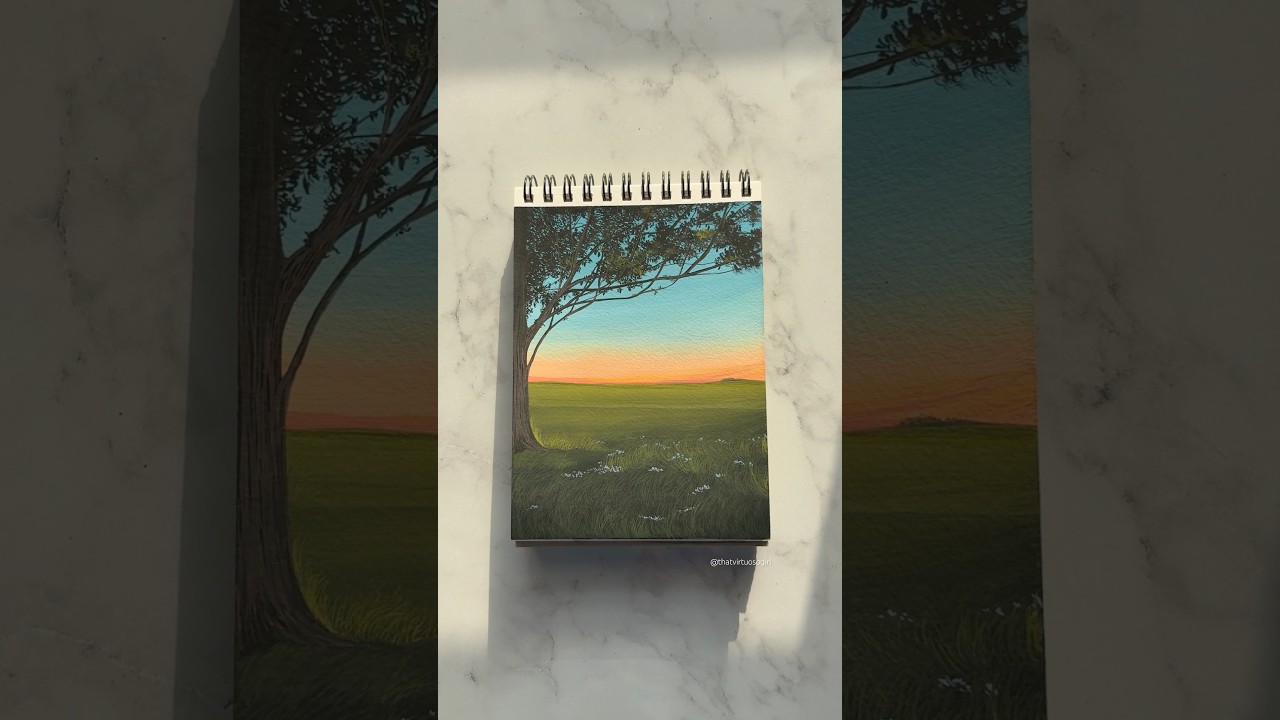 Paint a beautiful sunset with me✨ #painting #shortvideo #youtubeshorts #drawing