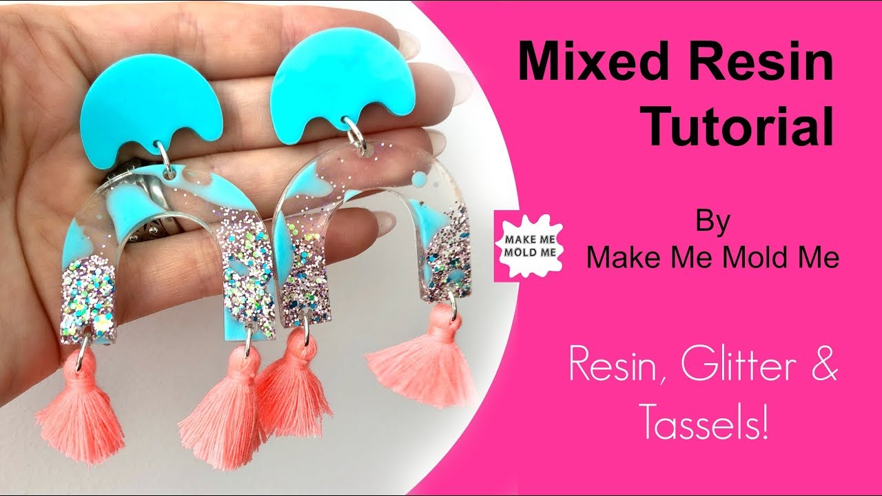 Solid Resin Colour Tutorial Glitter Earring Tutorial | How to use resin | How to colour resin