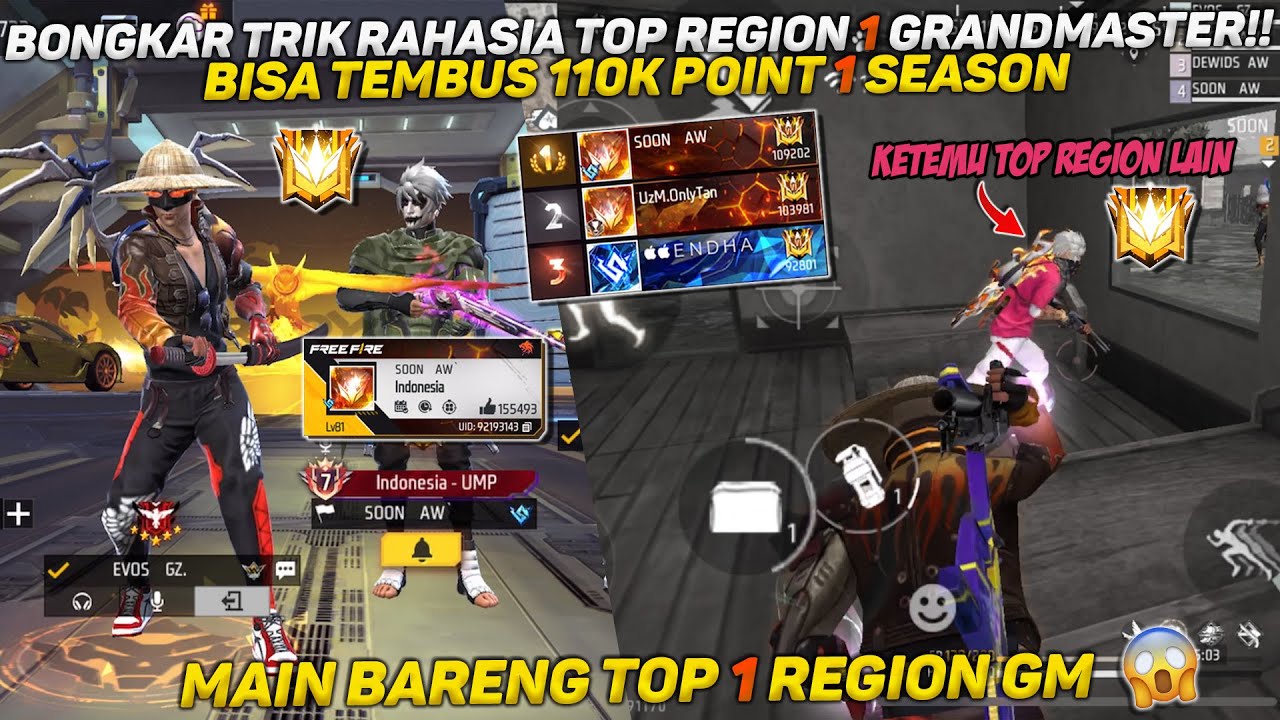 BONGKAR TRIK RAHASIA TOP REGION 1 GRANDMASTER!! BISA TEMBUS 110K POINT CUK! MAEN BARBAR BARENG TOP 1