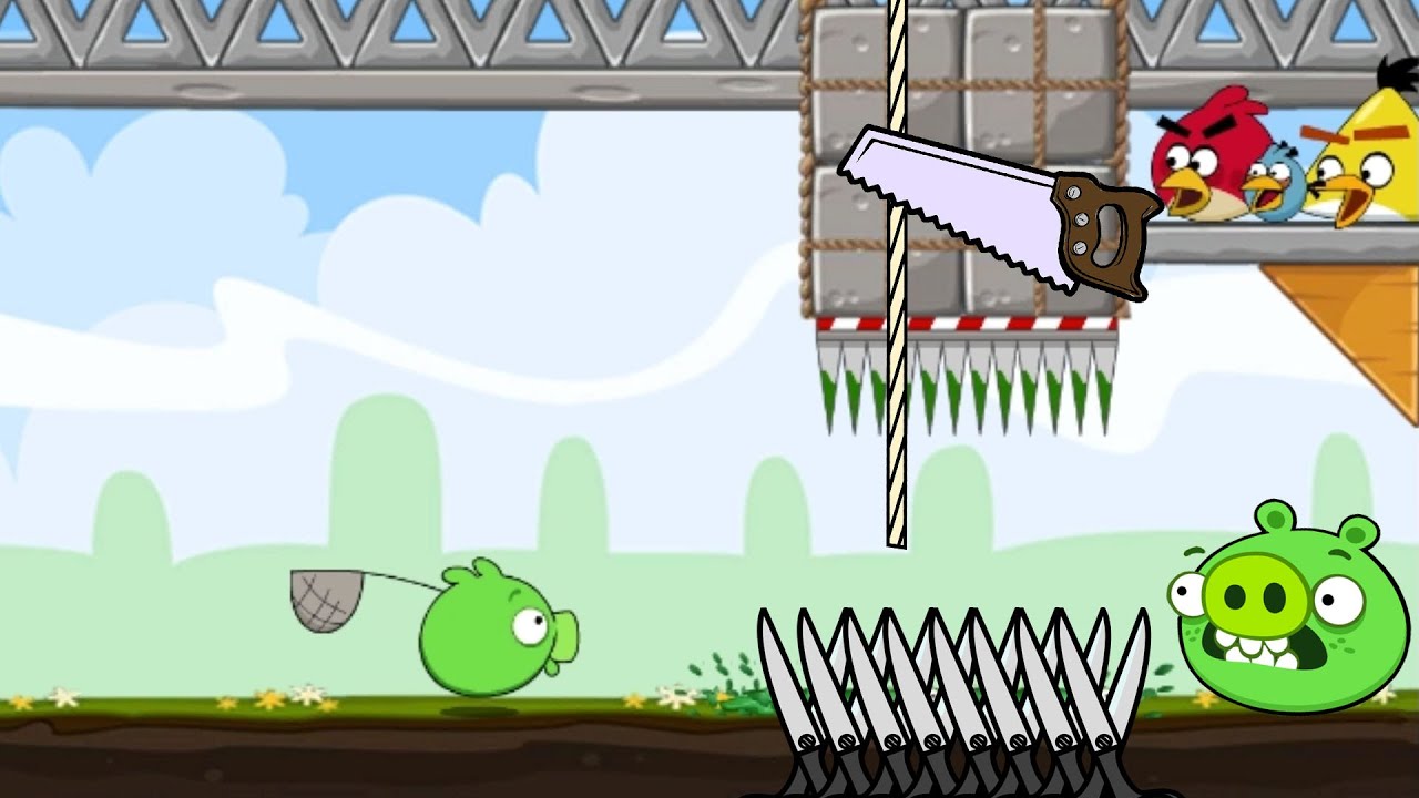 Crush Bad Piggies - DROP GIANT STONE TO CRUSH PIGGIES BY CUTTING THE ROPE!