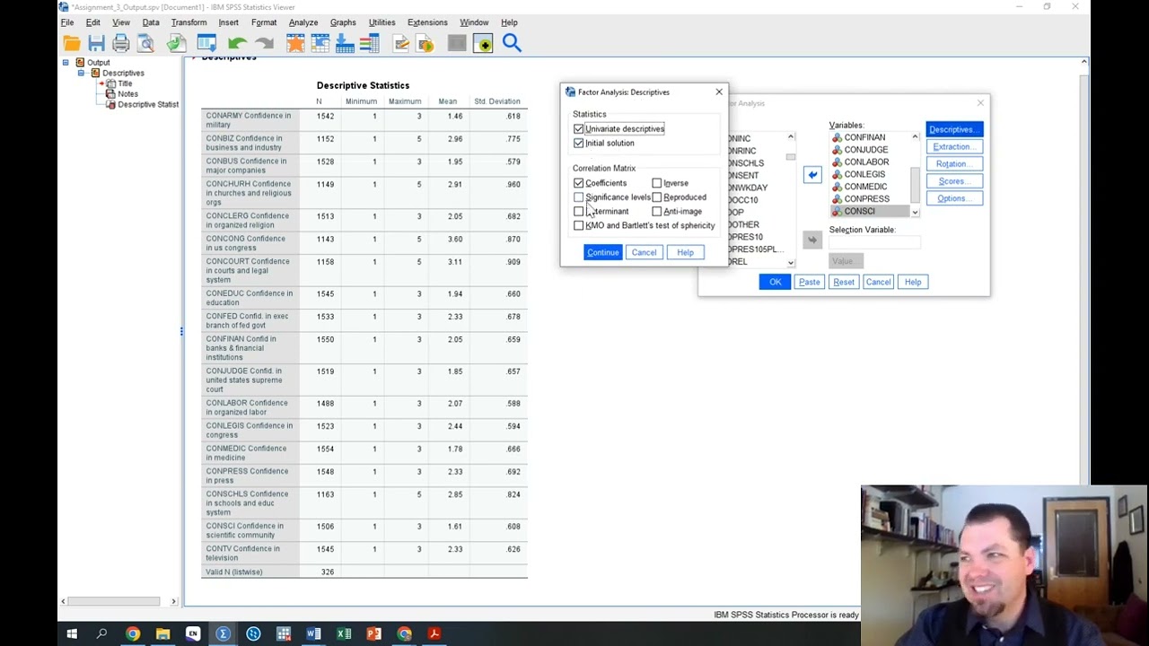 SPSS Demonstration: Factor Analysis & Scaling