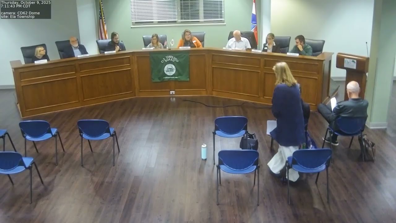 Ela Township Board Meeting; October 9, 2025