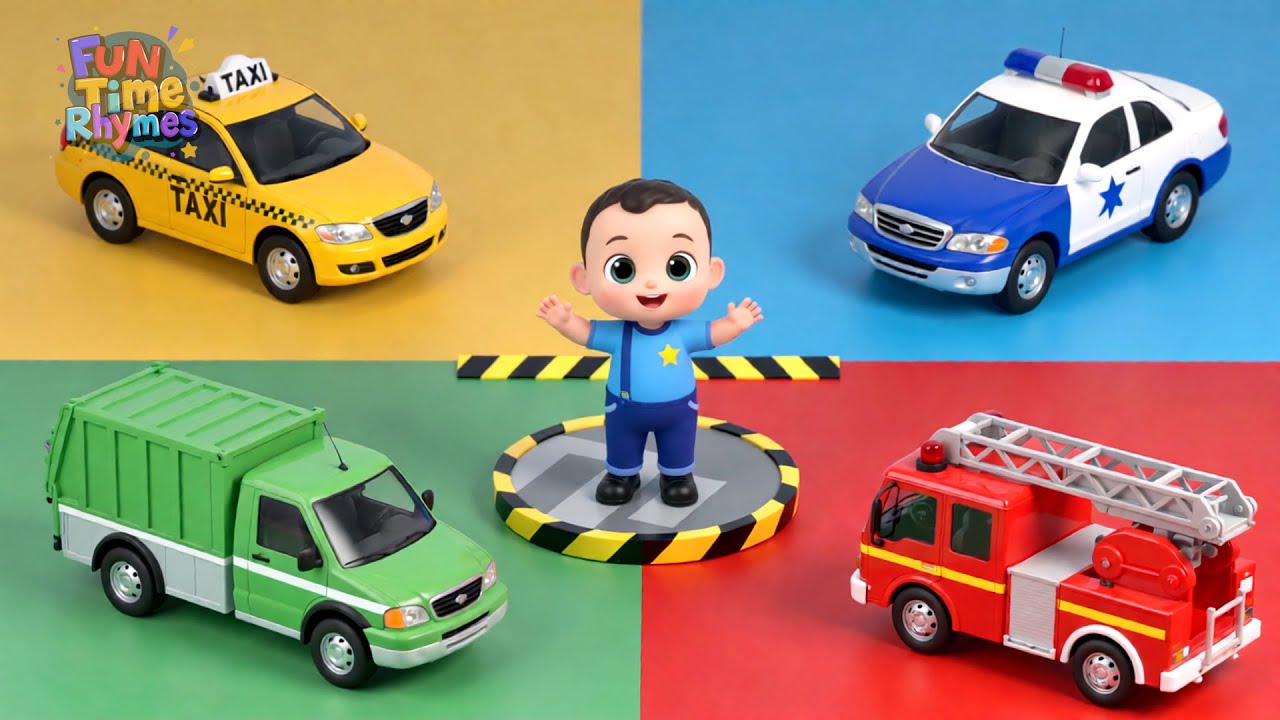 Rescue Vehicles for Kids! | Police Car, Fire Truck, Train & More | Fun Car Songs & Nursery Rhymes
