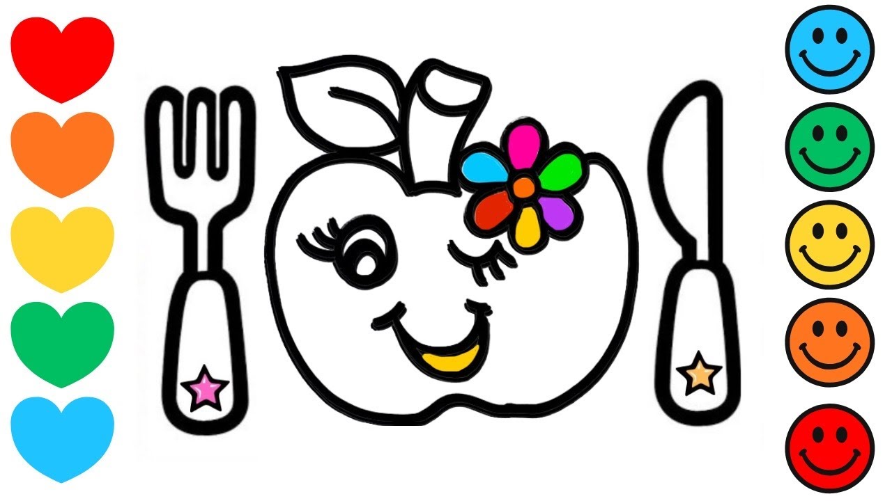 How to Draw A Rainbow Apple | Apple Drawing and Coloring 🍎🌈✨❤️ | Step by Step Art Tutorial