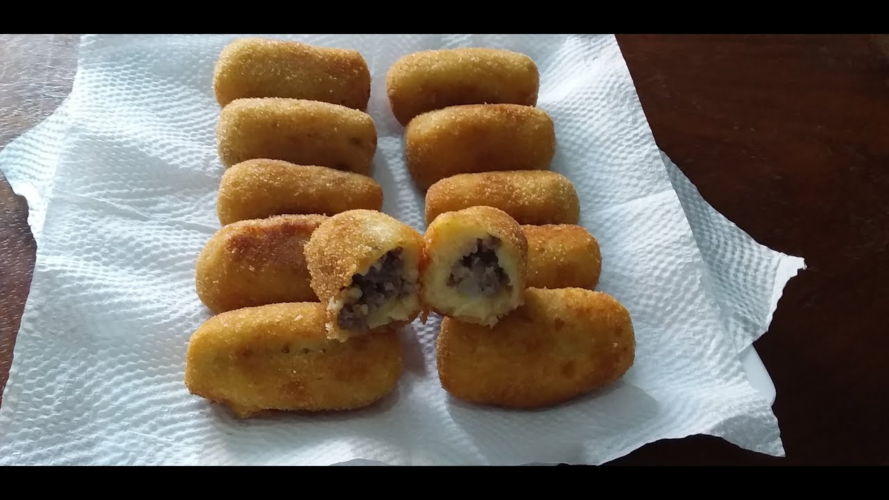 BOLINHO DE BATATA COM CARNE MOÍDA - COMIDA DE BOTECO - FAÇA E VENDA