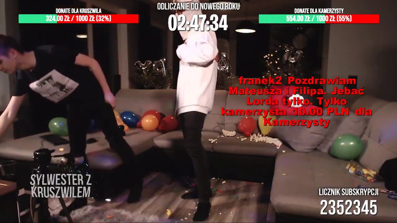 Sylwester z Kruszwilem 2018 2019 | Lord Kruszwil i Kamerzysta CAŁY LIVE - DISCOMAREK Kamuś Maruś