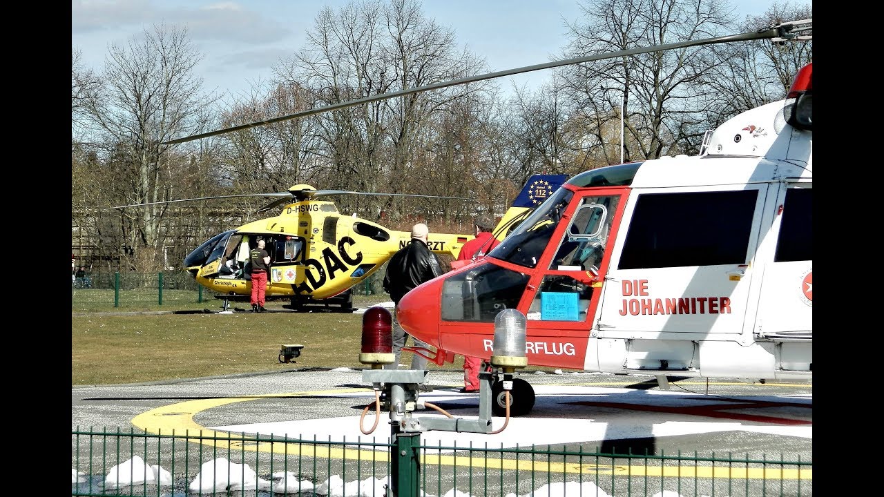 [HD] Christoph 48 und Christoph 92 Landung und Start am Uniklinikum Greifswald