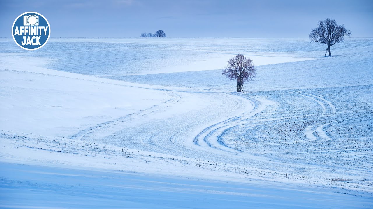 Affinity - minimalistische Winterlandschaft & 4 Methoden Schnee richtig zu belichten