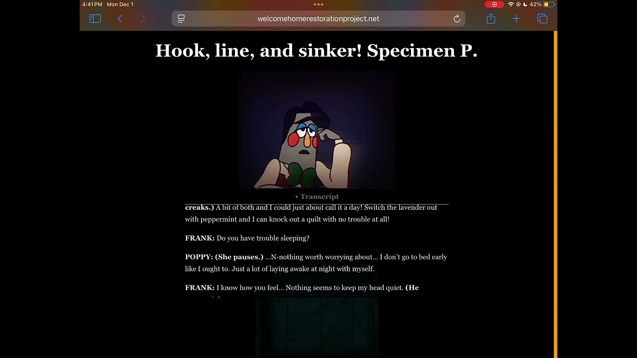 Welcome Home Update- Specimen P