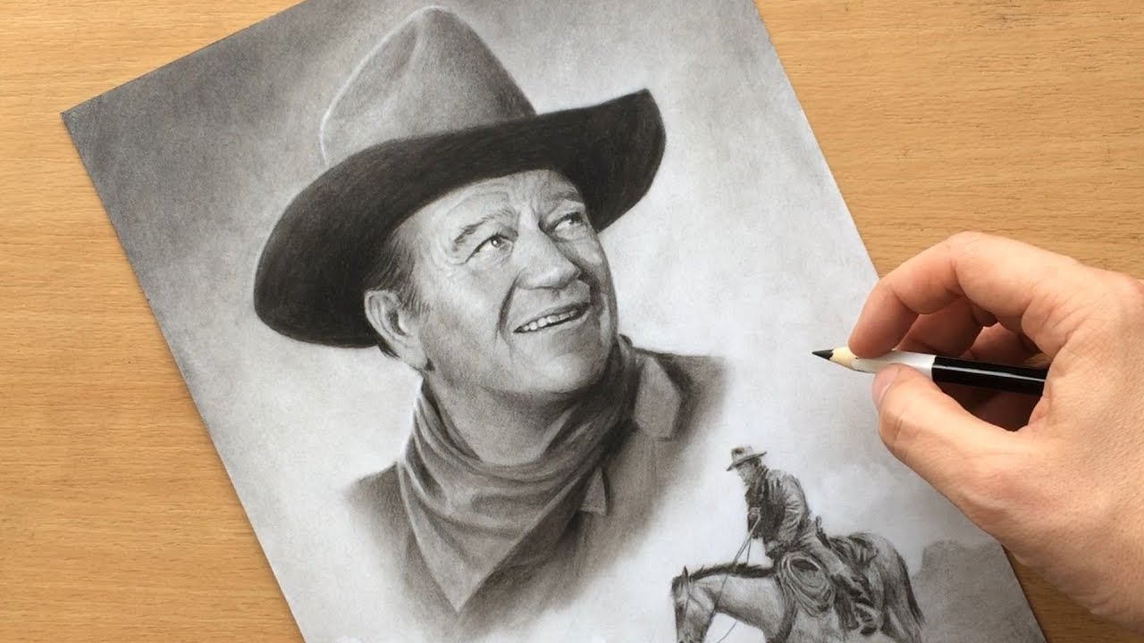 John Wayne Pencil Drawing