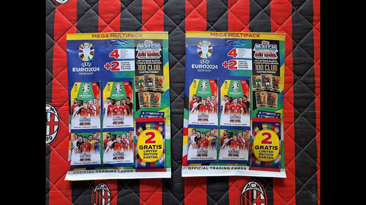 TOPPS EURO 2024 GERMANY - OTWIERAM DWA MULTIPACKI Z MOŻLIWYMI DO TRAFIENIA KARTAMI CLUB 100 - BINGO!