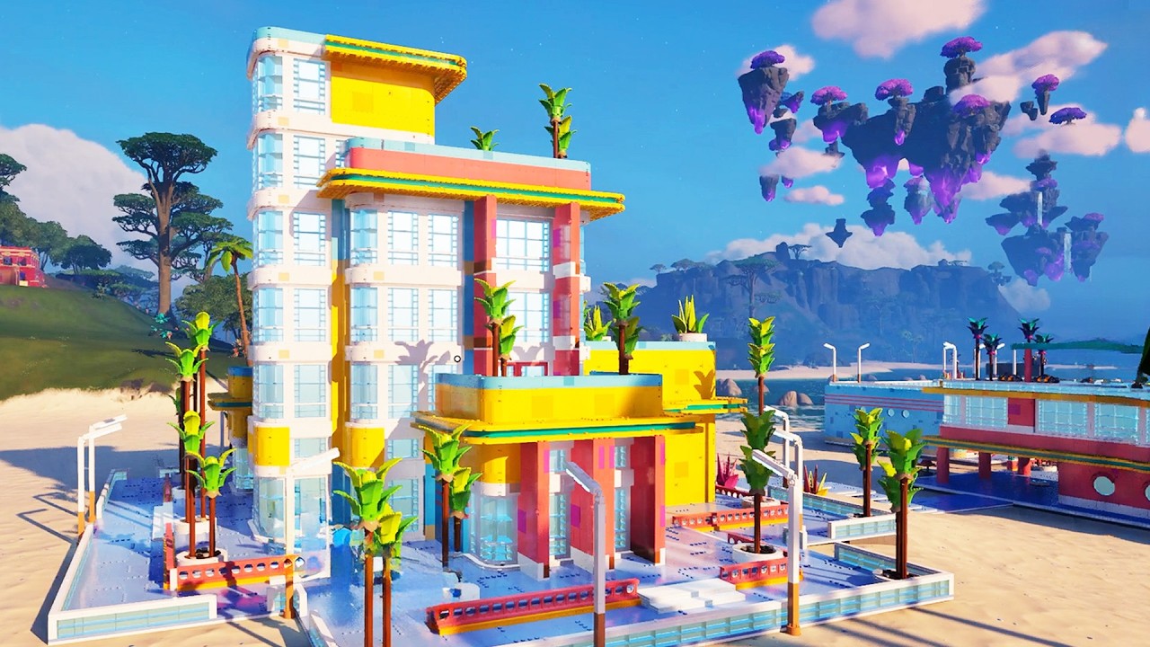 LEGO Fortnite Build a Resort Hotel (Palm Paradise Set) Step-by-step Tutorial
