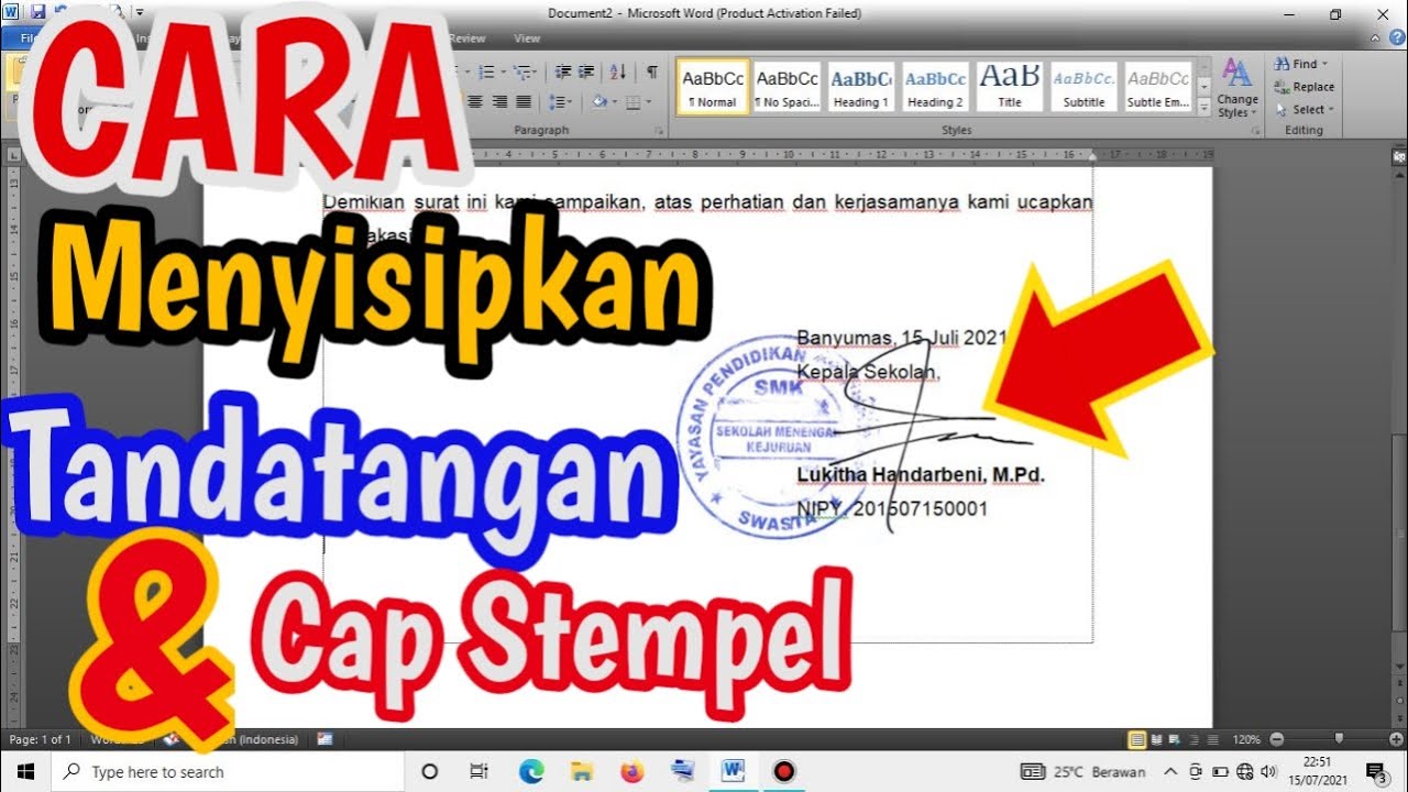 Cara Memasukan Tanda Tangan dan Cap Stempel ke Dalam Dokumen Microsoft Word