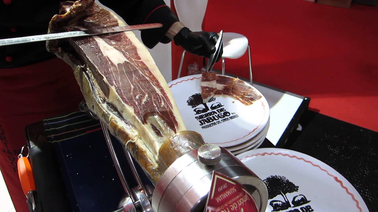 Corte de jamón de bellota Summum en Alimentaria 2014