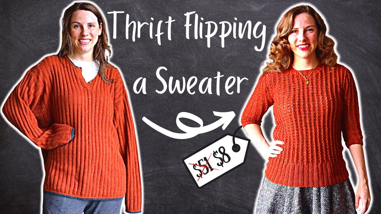 Thrift Flipping a Sweater into a 1940s blouse!