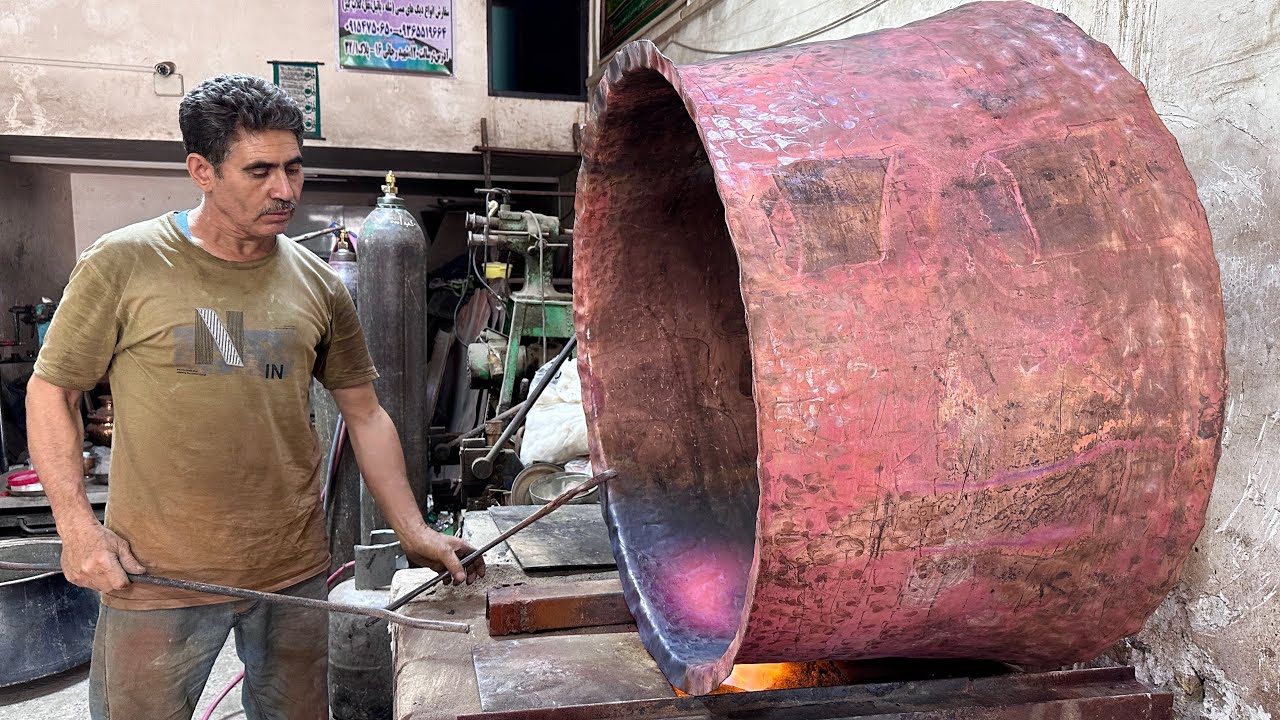 How a Flat Copper Sheet Becomes a 160-Pound Persian Cooking Pot ⚒️🔥 | Part 1