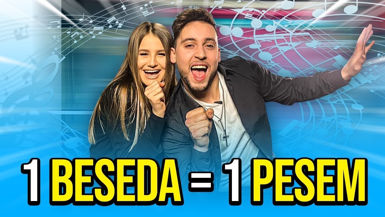 1 beseda 1 pesem 🎶 | Kdo jih pozna več? | Ula Ložar & Rok Piletič