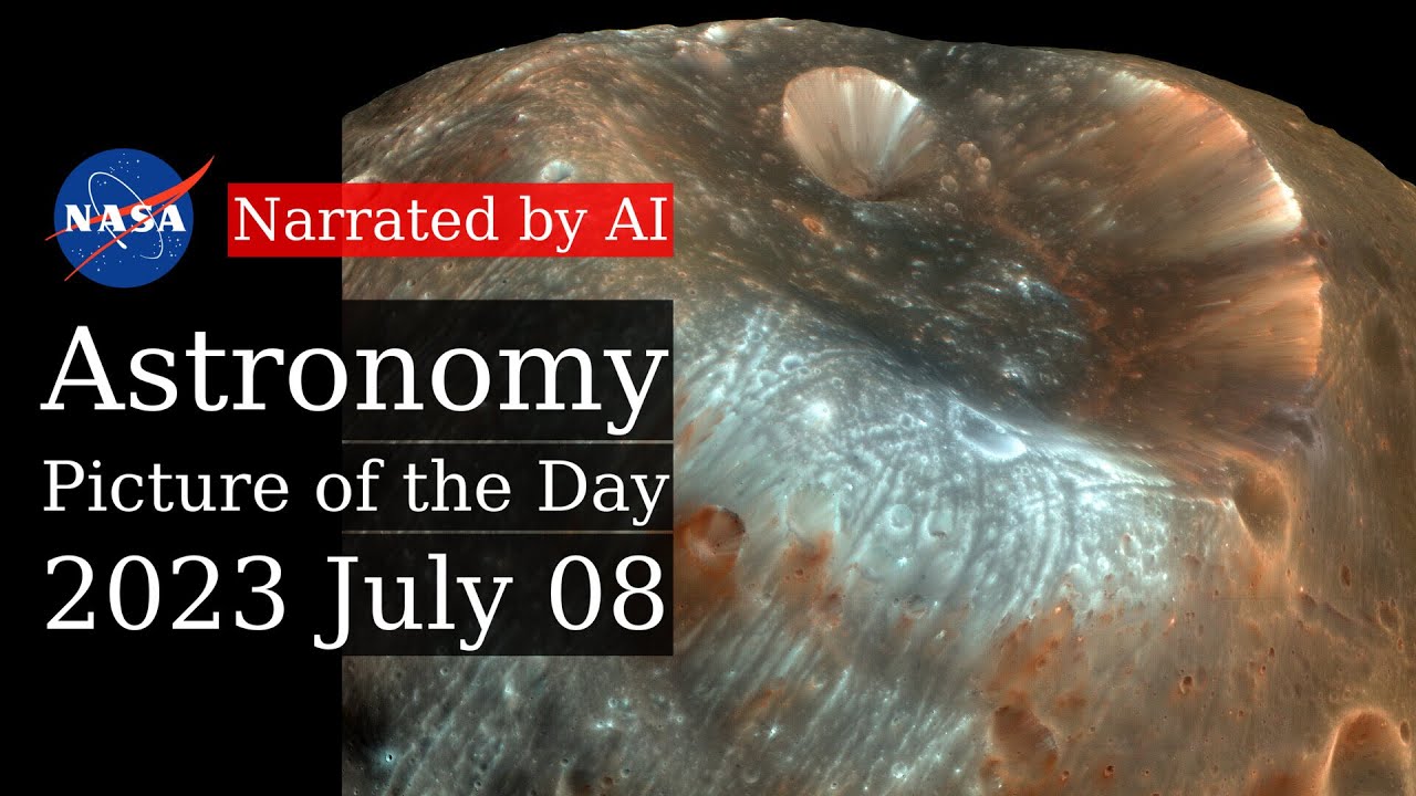 APOD: 2023-07-08 - Stickney Crater (Narrated by Emma)