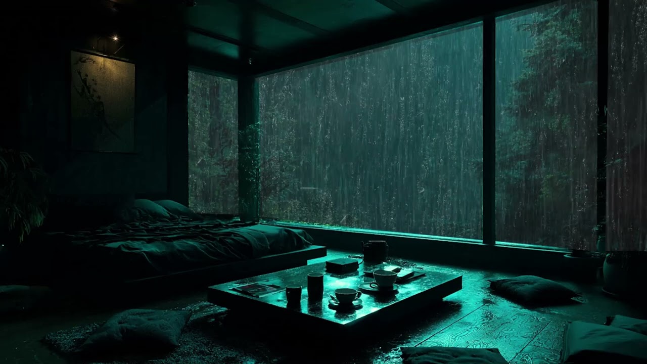 Midnight Heavy Rainstorm 🌙🌧 | Natural Rain Sounds for Deep Sleep, Relaxation, Study & Anxiety Relief