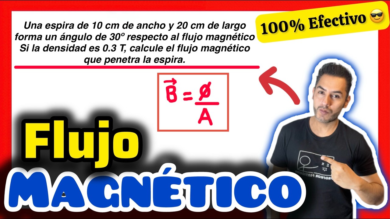 ✅​DENSIDAD de Flujo Magnético Ejercicio [𝐀𝐩𝐫𝐞𝐧𝐝𝐞 𝐝𝐞𝐬𝐝𝐞 𝐜𝐞𝐫𝐨💯​] Física