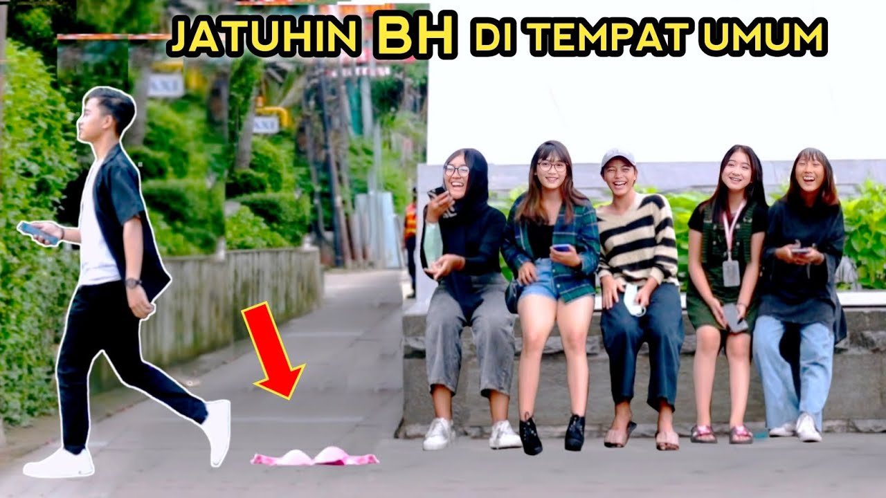 PRANK JATUHIN BH DI TEMPAT UMUM.. AUTO NGAKAK..
