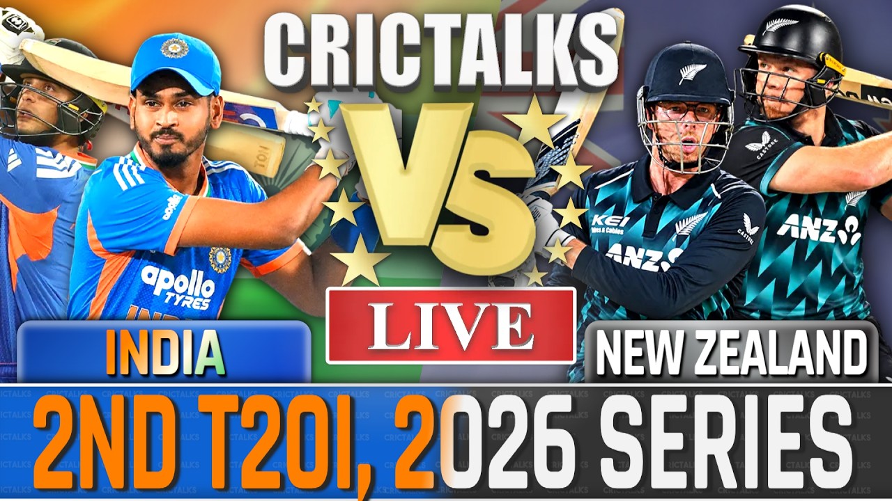 🔴 LIVE: IND Vs NZ, 2nd T20I, 2026 Series Live Cricket Score Commentary, 2nd Inn Live Match Today