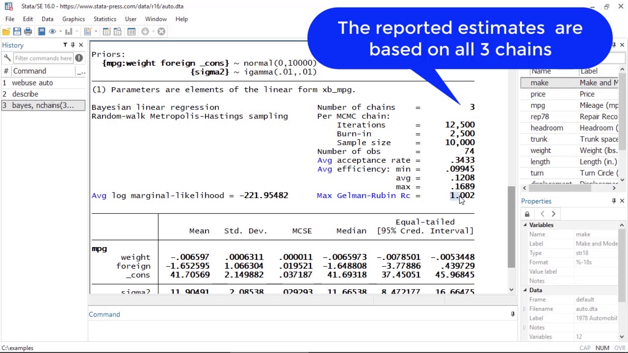 New in Stata 16: Multiple chains in Bayesian analysis