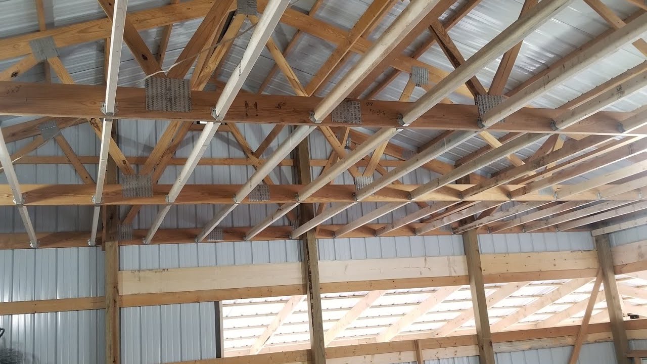 Polebarn ceiling install HUGE TIME SAVER for framing