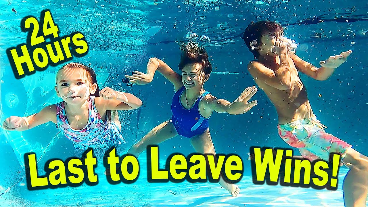 24 Hour LAST TO LEAVE POOL Challenge!!!
