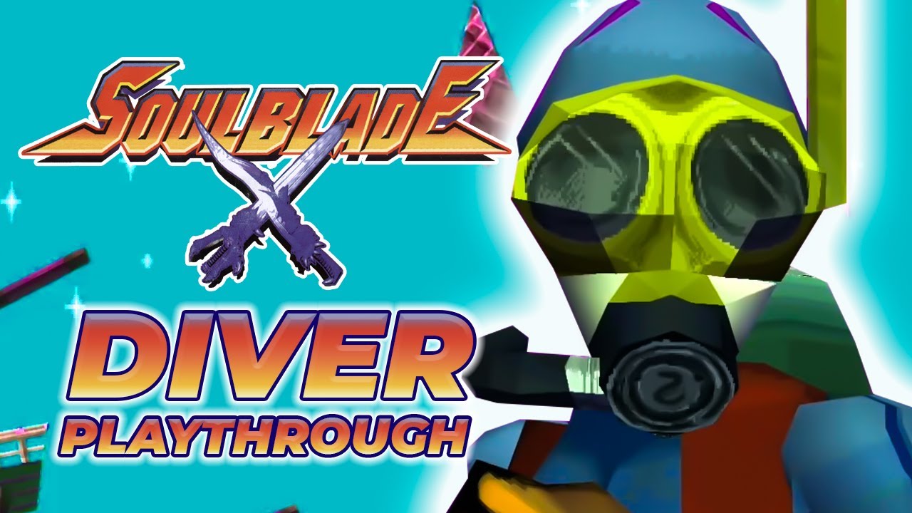 SOUL BLADE (PS1) - DIVER Arcade Mode Playthrough Longplay Gameplay - Soul Edge - 1080p