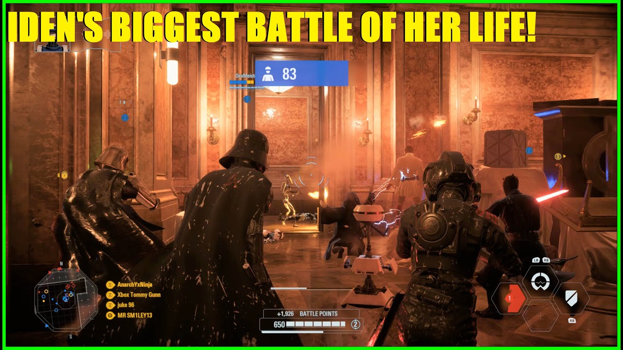 Star Wars Battlefront 2 - Iden's biggest battle of Her LIFE! | Crazy overtime madness! (Iden streak)