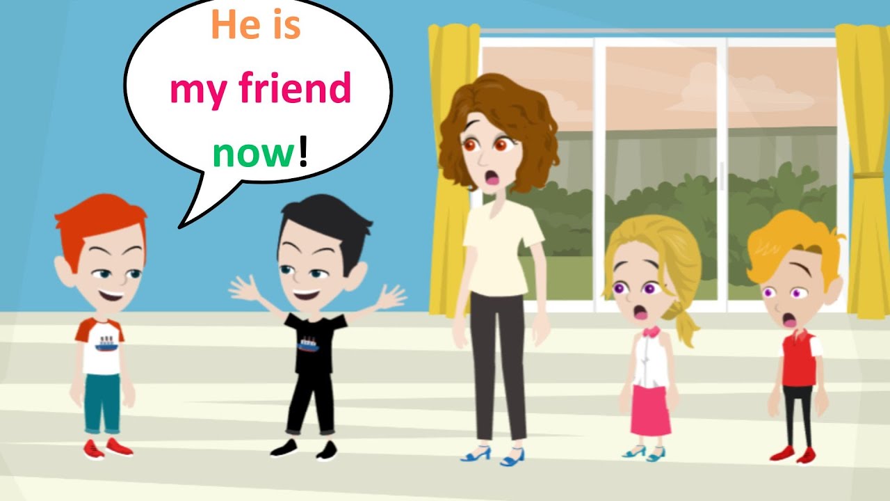 Lucas becomes friends wth Dark Lucas - Funny Cartoon Story - Lucas English
