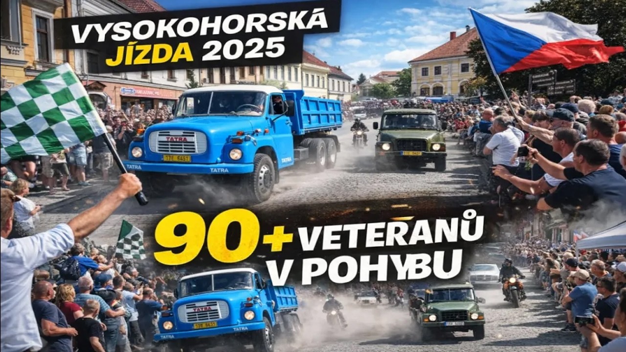 11. ročník Vysokohorské jízdy 2025 – Celodenní veteránská jízda – 90 strojů v akci!