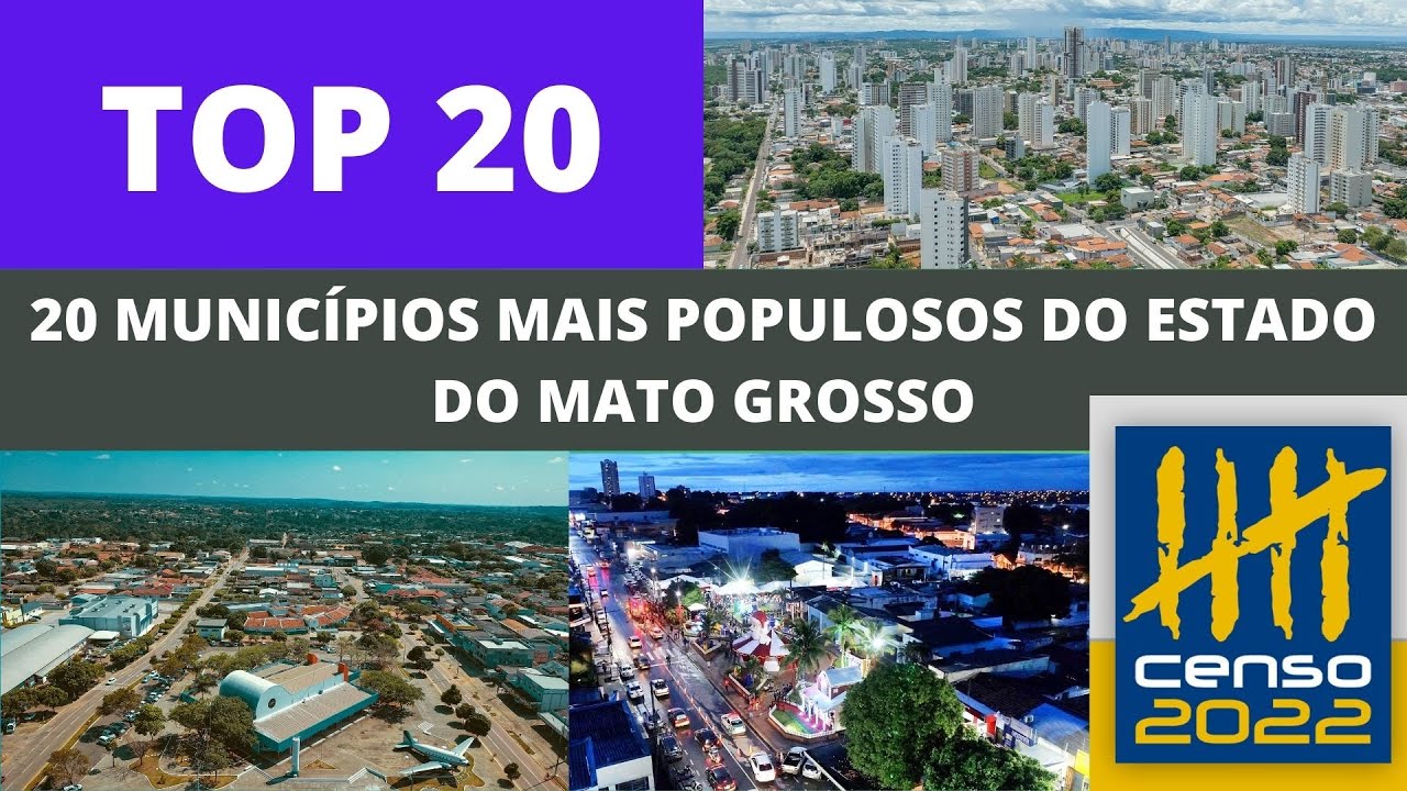 Cidades Mais POPULOSAS do MATO GROSSO - Lista ATUALIZADA Censo IBGE de 2022