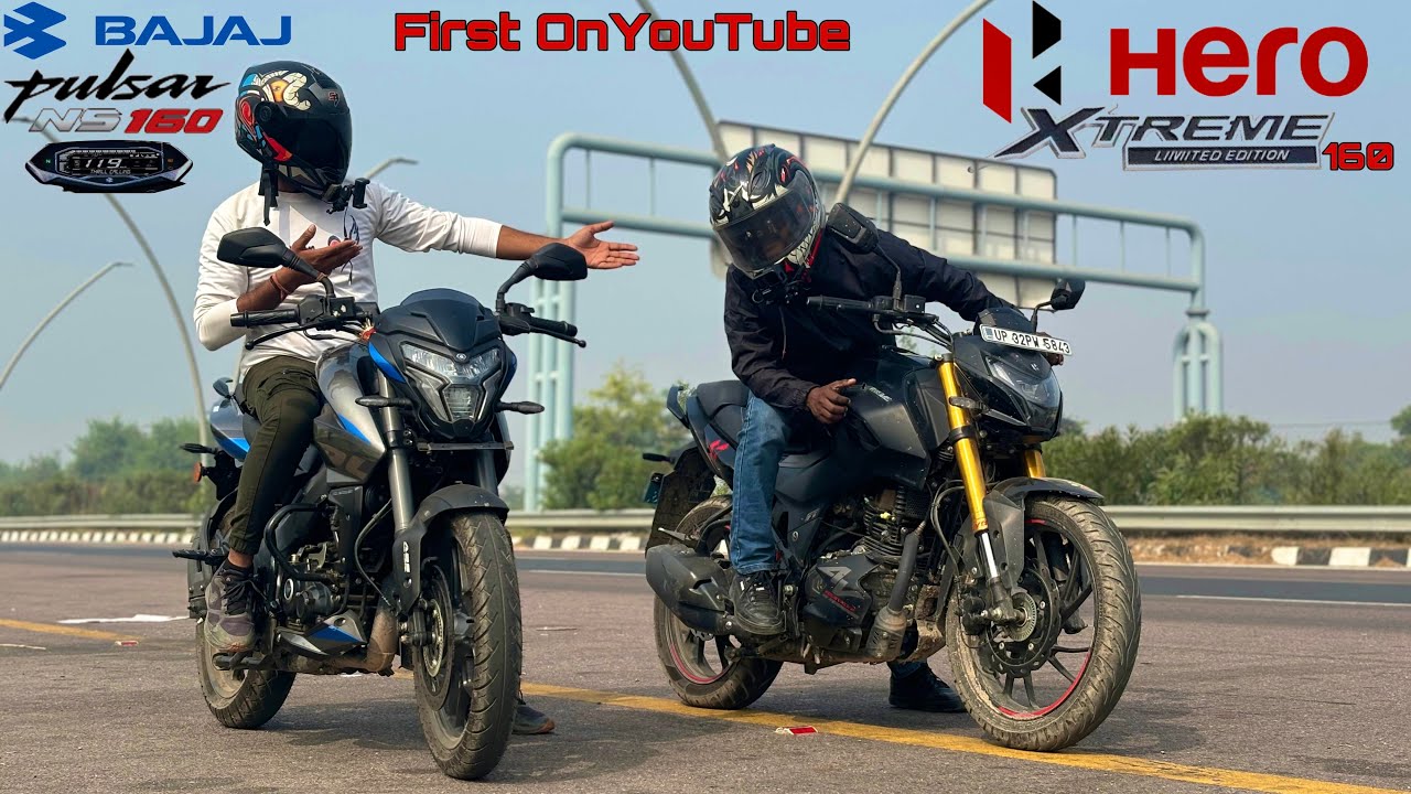 Bajaj Pulsar Ns160 (2024) против Hero Xtreme 160 4v || Drag Race || Неожиданный результат