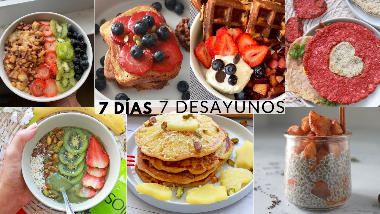 😱 7 DESAYUNOS FÁCILES y  SALUDABLES ✓ con avena, huevos y frutas