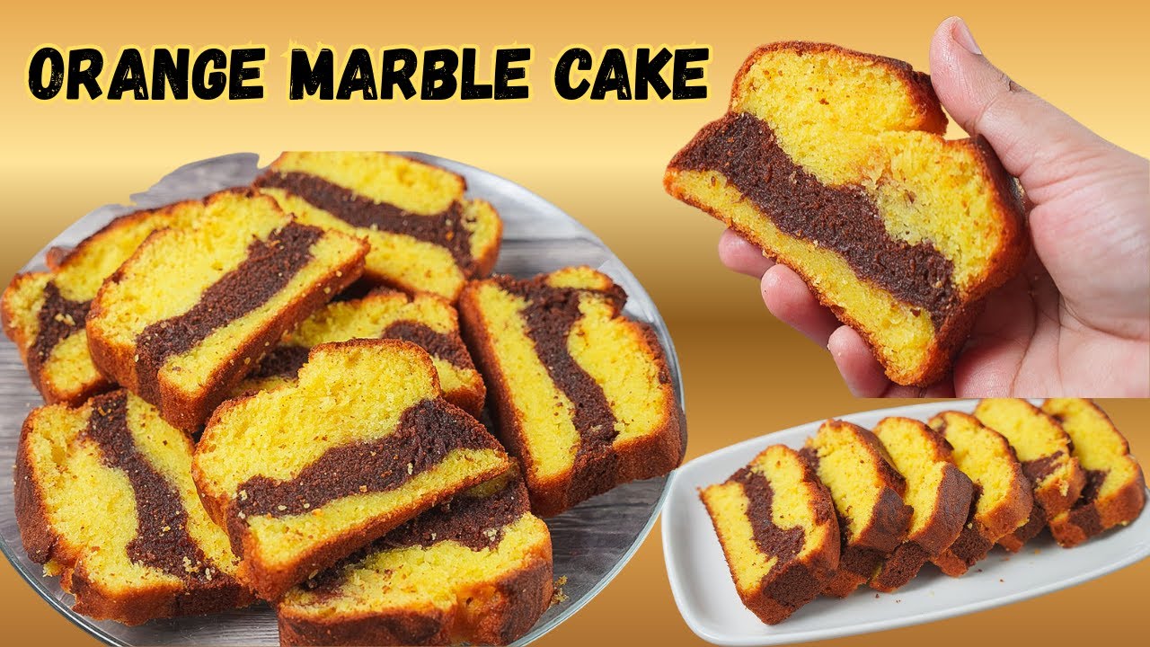 Orange Marble Cake Recipe | Moist Orange Butter Cake | Yummy