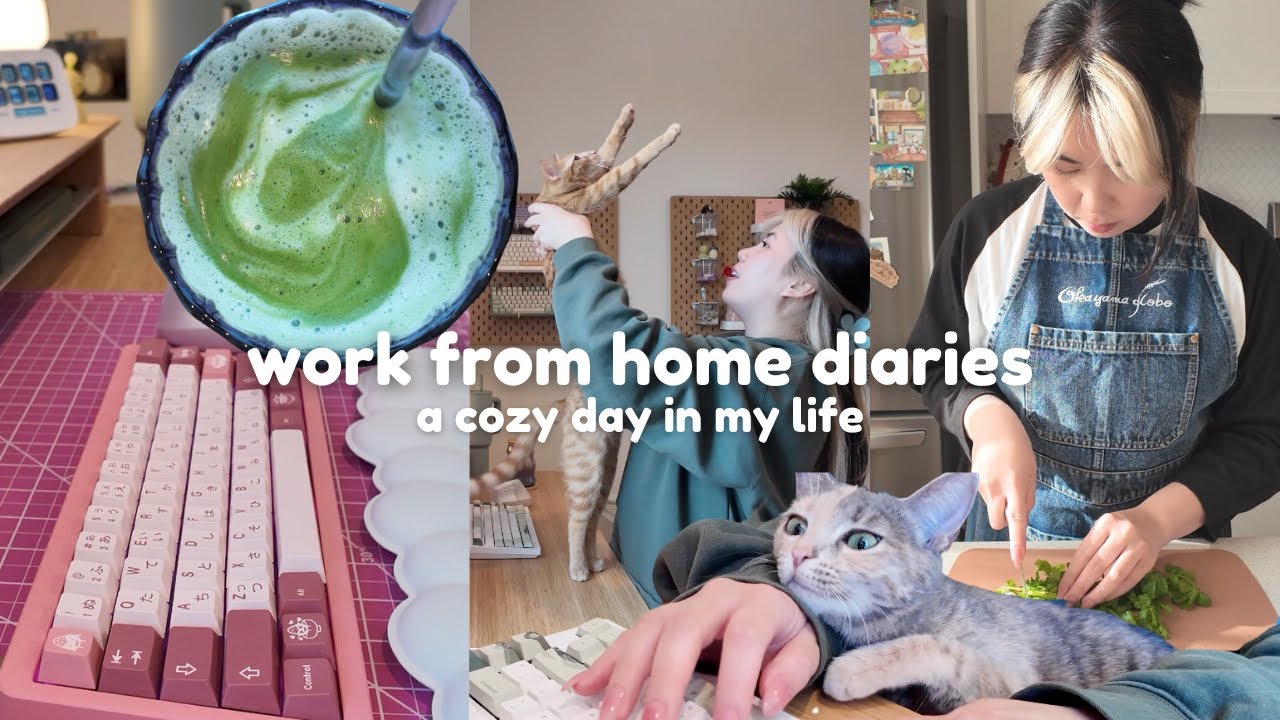 Видеоблог о работе из дома 👩🏻‍💻🍵 | Проведите со мной обычный день на работе, типичный день из мое...