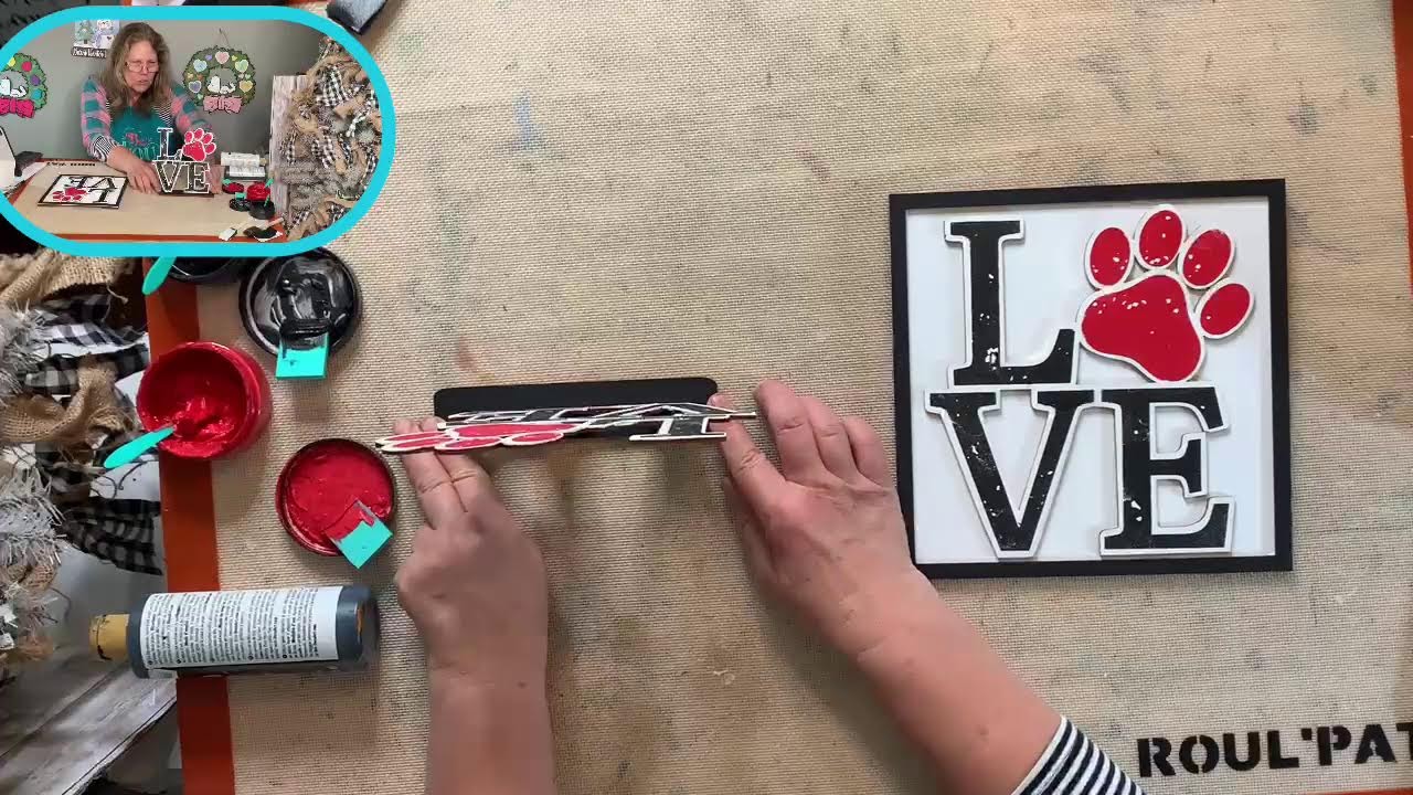 🐶🐶🐶 LOVE Pawprint Sign and stander - diy craft kit 🐶🐶🐶