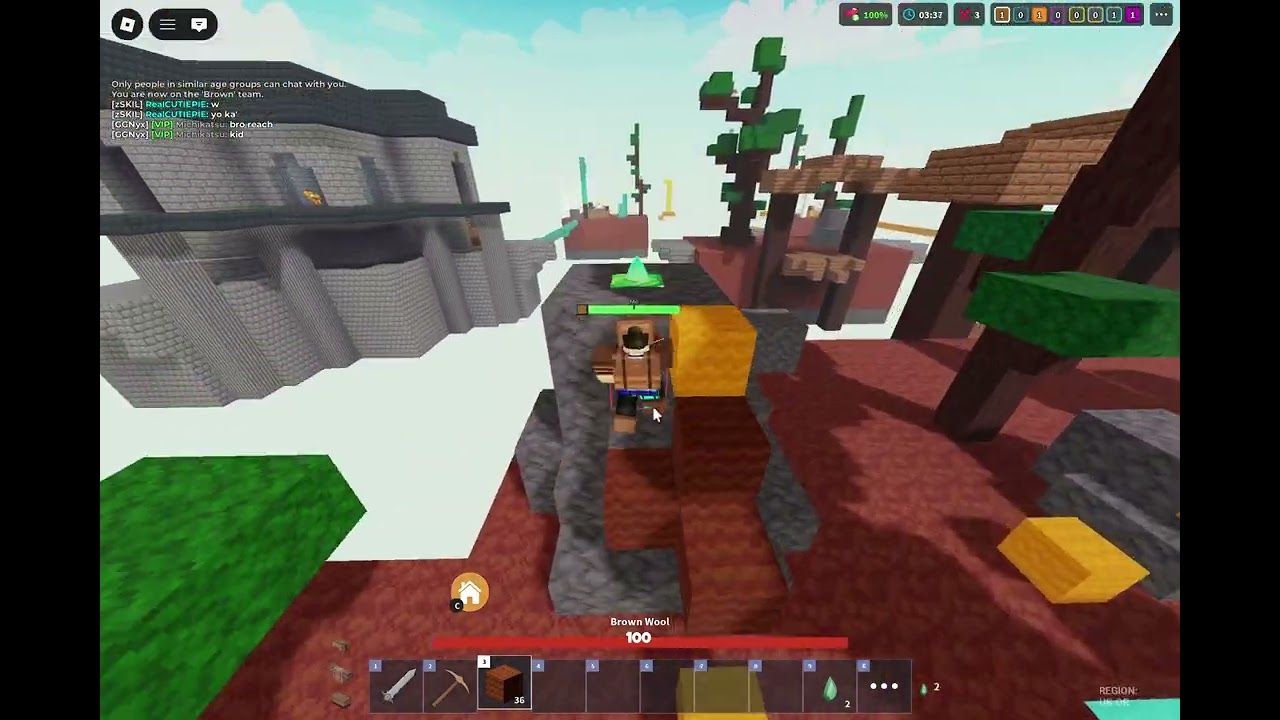 Bedwars gameplay after a long time