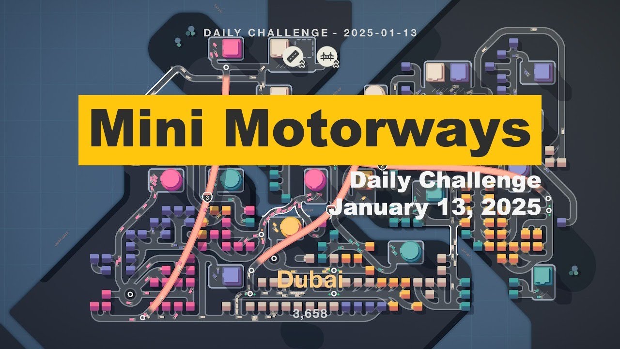 Mini Motorways Daily Challenge: Jan 13, 2025 (Dubai) [No commentary]