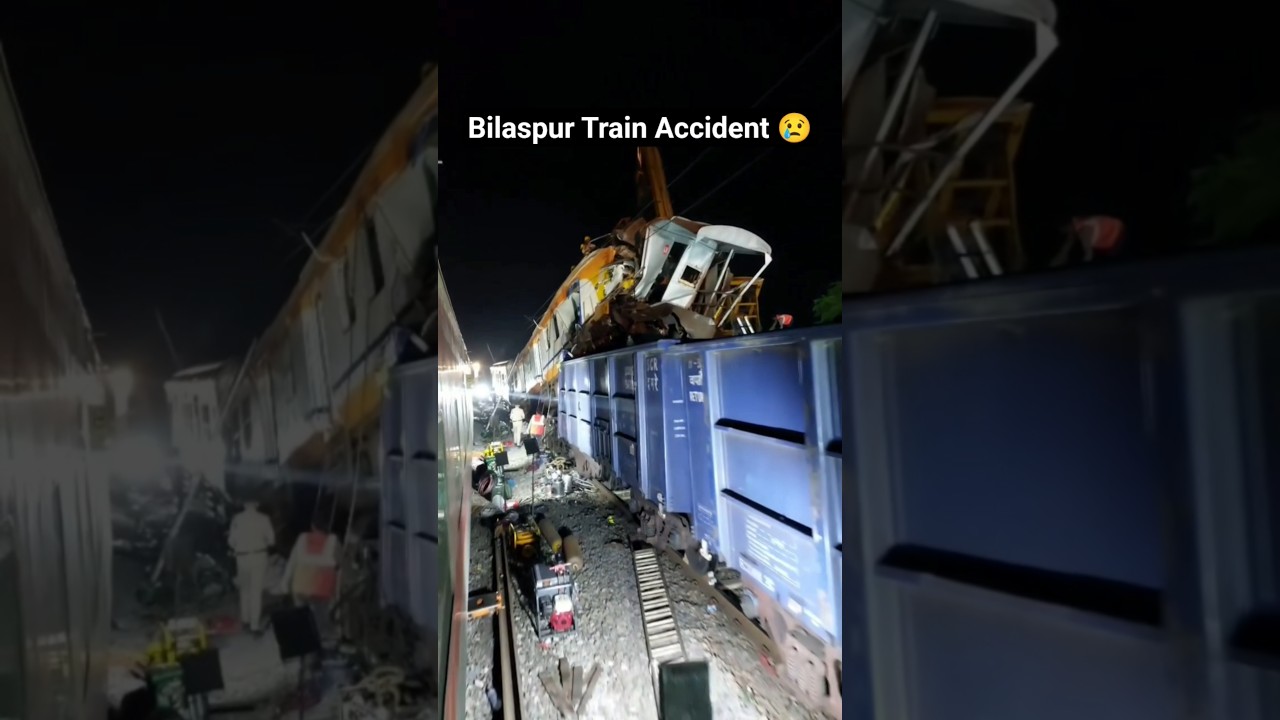 😨Bilaspur Train Accident #train #trainaccident #news #facts #trending #viral #youtube #shorts