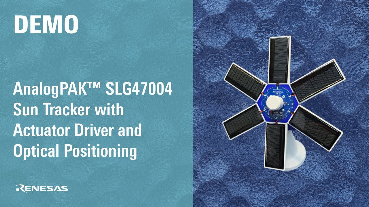 SLG47004 AnalogPAK Sun Tracker with Actuator Driver and Optical Positioning System