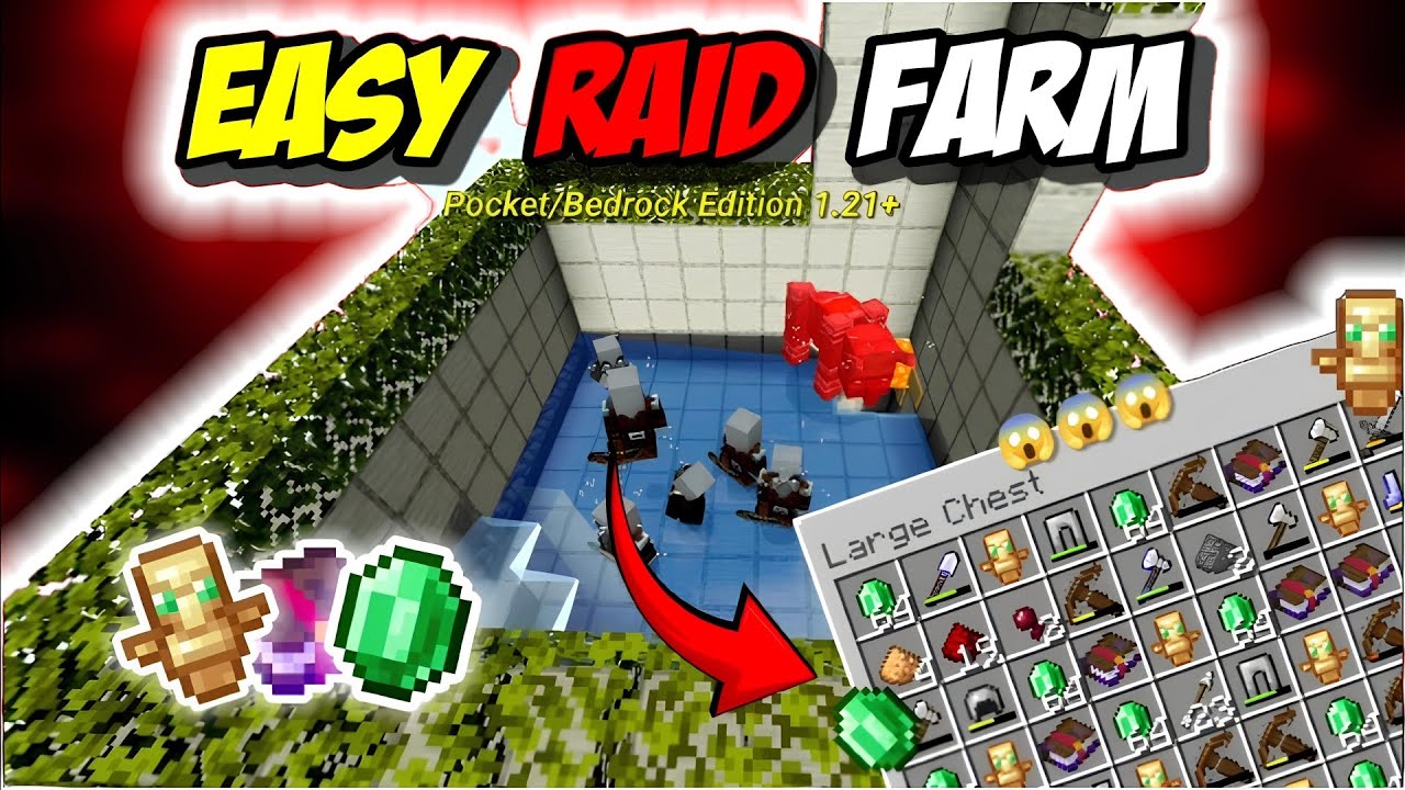 NEW ! Easiest Raid XP farm for MCPE & Bedrock 1.21+🔥 (2025)