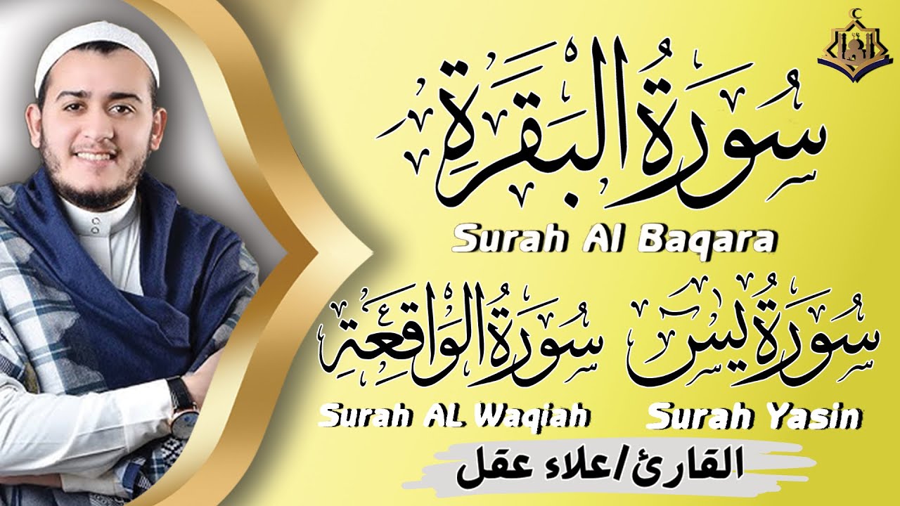 سورة البقرة، يس، الواقعة رقية للبيت وعلاج للسحر تلاوة تريح القلب وتشرح الصدر - علاء عقل Surah Baqara